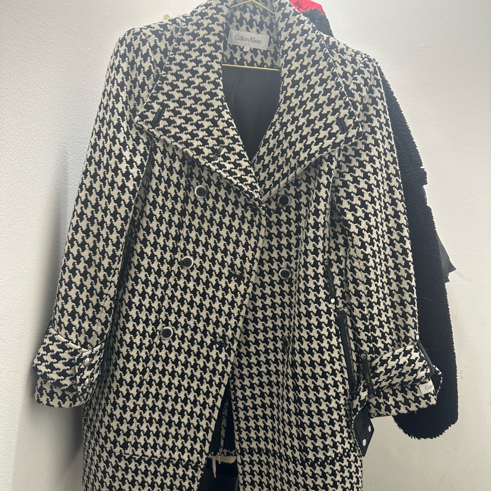 Calvin Klein Black and White Trench Coat